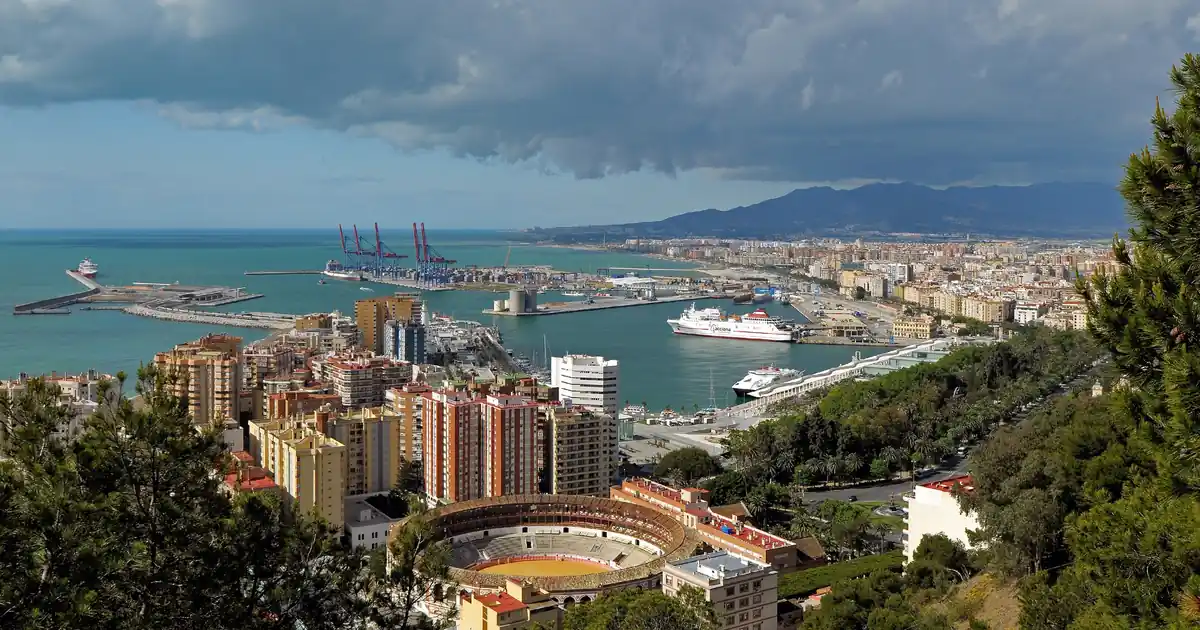 View of Malaga from Castillo Gibralfaro. Spain